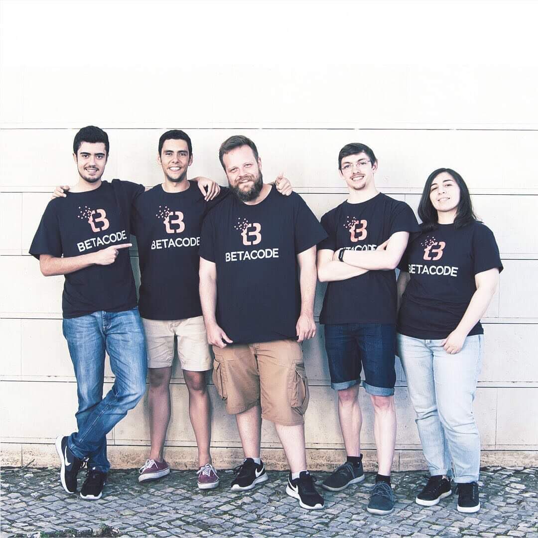 The Betacode team in branded t-shirts